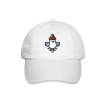 North Sea Moin Seagull with Beanie Hat T-Shirt - Baseball Cap - white/white - Front