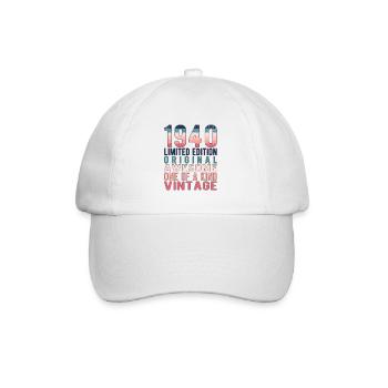 Limited Edition Since 1940 Birthday Vintage 1940's - Baseball Cap - white/white - Front