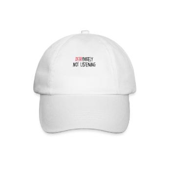 Definitely Not Listening Sign Language Funny Deaf - Baseball Cap - white/white - Front
