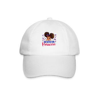 Princesse Haïtienne Drapeau Haïti Mélanine pour Fille Noire - Casquette classique - blanc/blanc - Devant