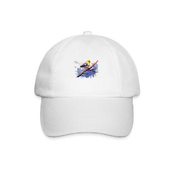 Amerikanischer Stieglitz Künstlerisch - Baseballkappe - Weiß/Weiß - Vorne
