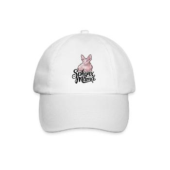 Sphynx Katze Lustiges Kätzchen Mama Haarlos Felllos - Baseballkappe - Weiß/Weiß - Vorne