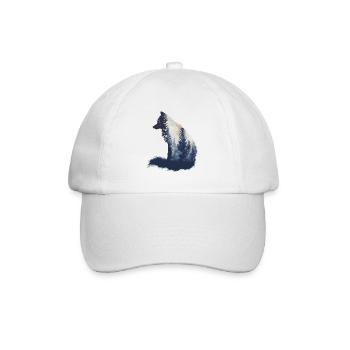 Fuchs Kopf Wald Tier Natur Bäume Baby Fuchs - Baseballkappe - Weiß/Weiß - Vorne