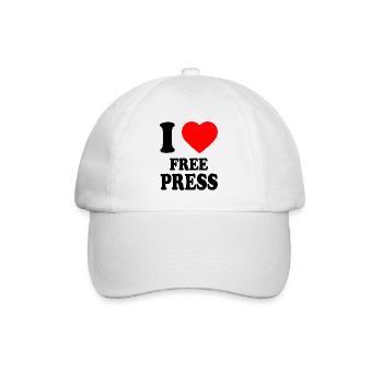 i love free press - Casquette classique - blanc/blanc - Devant
