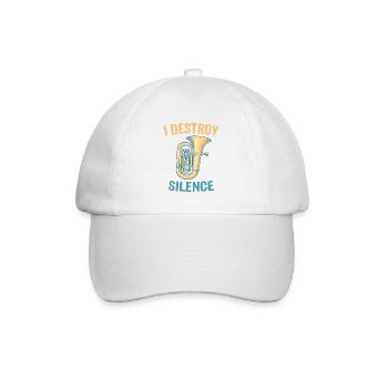 Je détruis le silence tuba Spruch Sprüche - Casquette classique - blanc/blanc - Devant