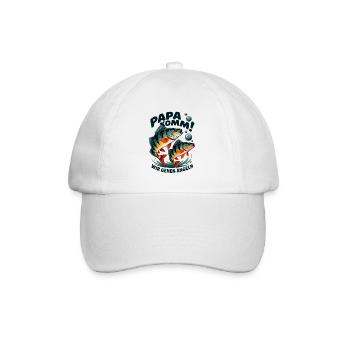 Papa komm wir gehen angeln! Angeln mit Papa - Baseballkappe - Weiß/Weiß - Vorne