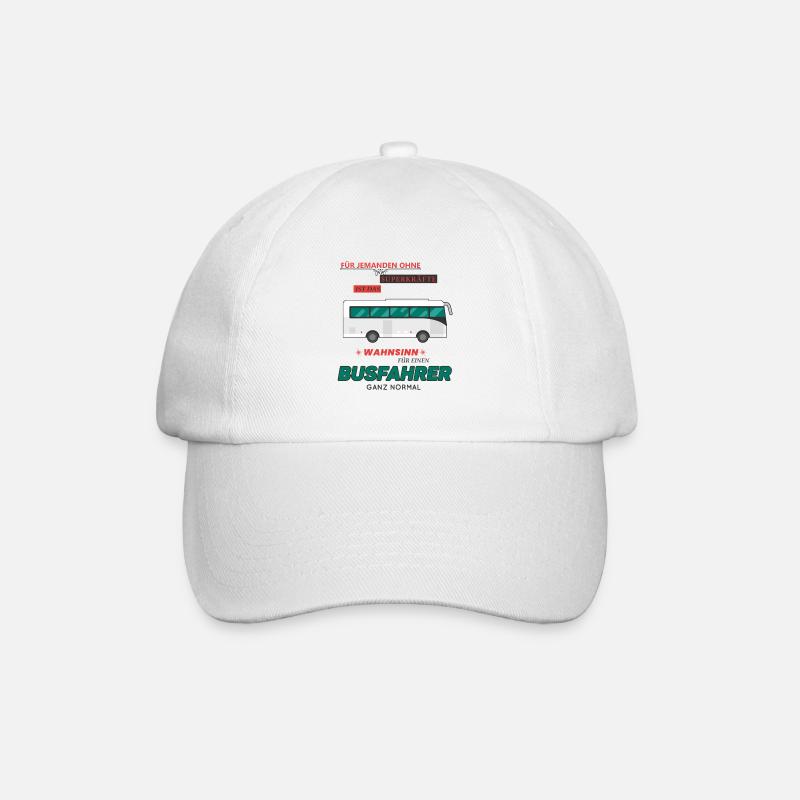 Busfahrer Geschenk • Wahnsinn Superkraft Shirt - Baseballkappe - Weiß/Weiß