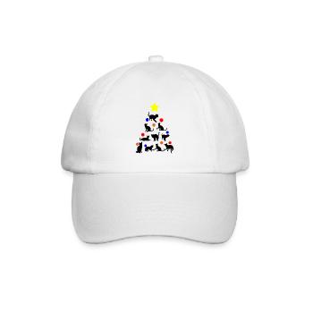 Christmas cat - Baseball Cap - white/white - Front