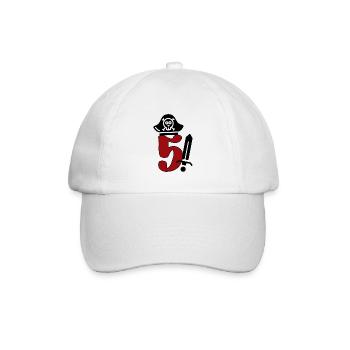 Dieser Pirat ist 5 - Baseballkappe - Weiß/Weiß - Vorne