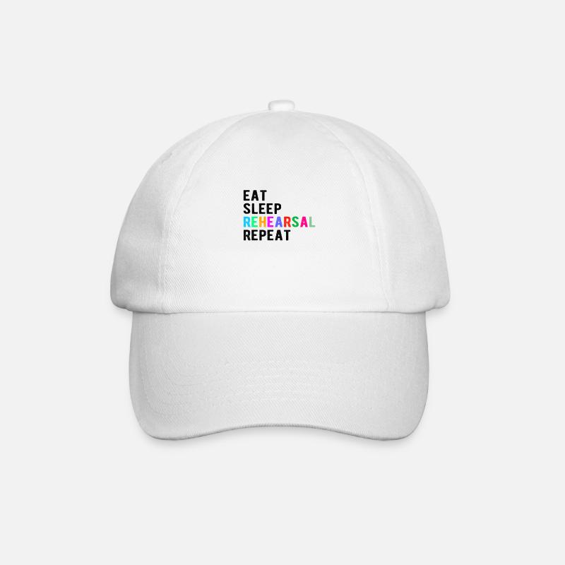 Theatre Gift : eat,sleep,rehearsal,repeat - Baseballkappe - Weiß/Weiß
