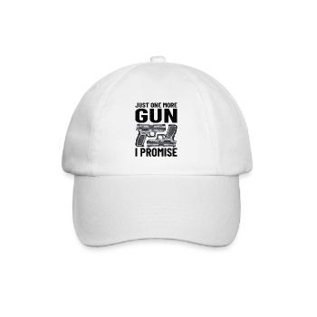 GUN RIGHTS GUN LOVER 2ND AMENDMENT: one more gun - Baseball Cap - white/white - Front