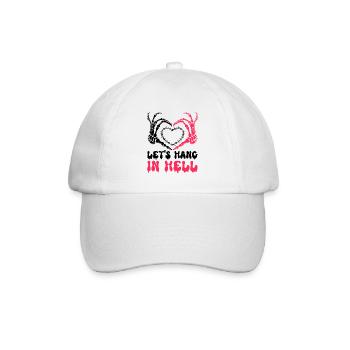 let's stay in hell heart humor halloween - Baseball Cap - white/white - Front
