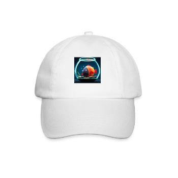 Funny orange fish in the aquarium - from an AI - Baseball Cap - white/white - Front
