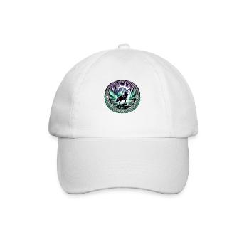 Mystischer Wolf Nordlichter Emblem - Viking - Baseballkappe - Weiß/Weiß - Vorne