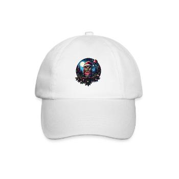 Christmas owl in the winter forest - Baseball Cap - white/white - Front