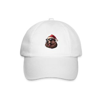 Beaver Christmas Funny - Baseball Cap - white/white - Front