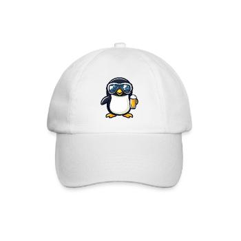 Pinguin Apres Ski Bier Comic - Baseballkappe - Weiß/Weiß - Vorne