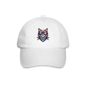 Chat cool avec lunettes de soleil et bandana - Casquette classique - blanc/blanc - Devant