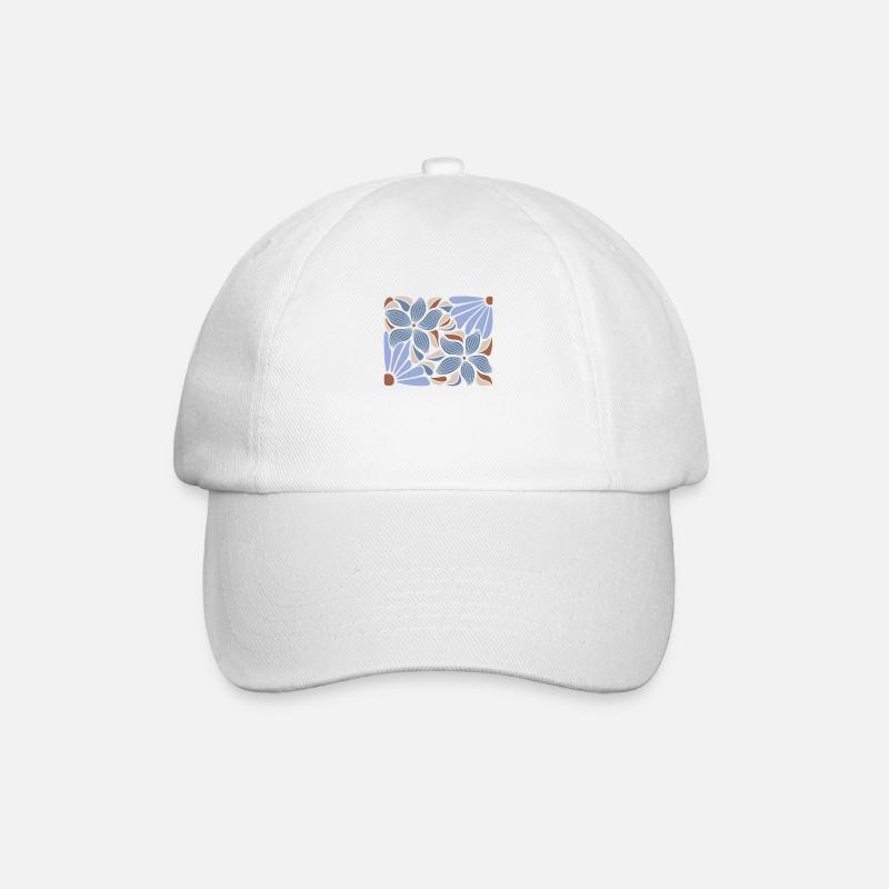 Boho Blumen Frühling Sommer Garten Natur - Baseballkappe - Weiß/Weiß