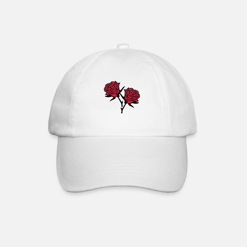 roses4 - Baseball Cap - white/white