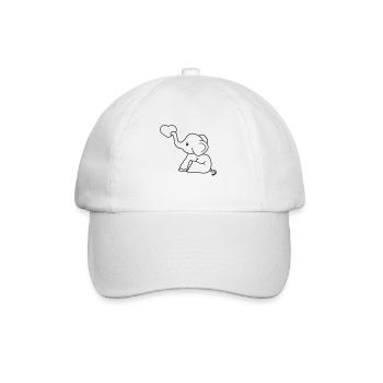 elephant heart love give in love sitting suess - Baseball Cap - white/white - Front