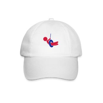 Kind sitzt auf einer Schaukel - Baseballkappe - Weiß/Weiß - Vorne