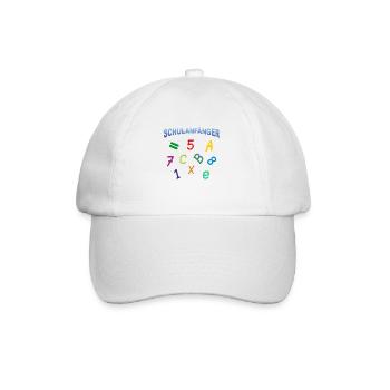 Schulanfänger - Zahlen Buchstaben - Baseballkappe - Weiß/Weiß - Vorne