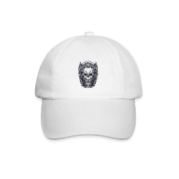 Forever free rebel skull pattern rocker biker - Baseball Cap - white/white - Front