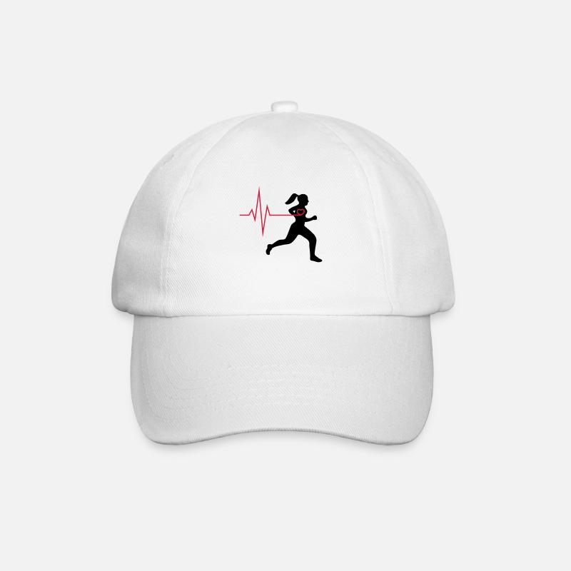 Läuferin mit Herz - Baseballkappe - Weiß/Weiß