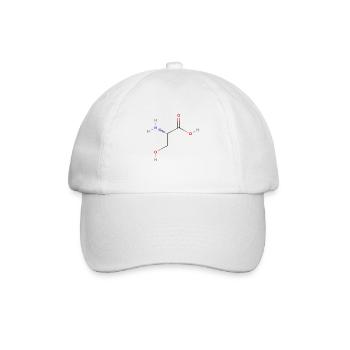 Serine Molecule - Farbige Strukturformel - Baseballkappe - Weiß/Weiß - Vorne