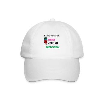 je ne suis pas perdue je suis en randonnée - Casquette classique - blanc/blanc - Devant