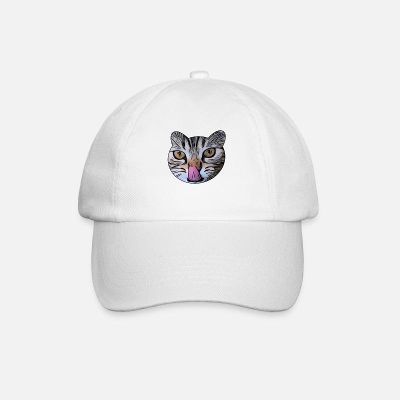 Verschleckte katze - Baseballkappe - Weiß/Weiß