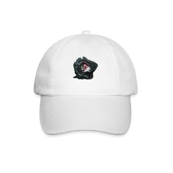 Schwarze Rose - Baseballkappe - Weiß/Weiß - Vorne