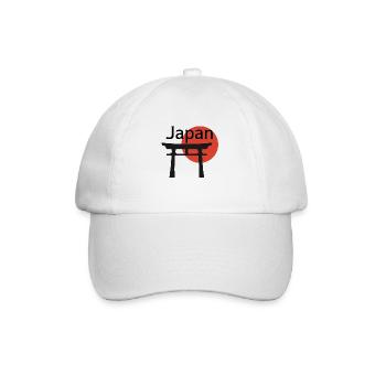 Japan with Gate Background Design - Baseball Cap - white/white - Front