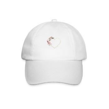 Fleurs de cœur personnalisables Boho - Casquette classique - blanc/blanc - Devant