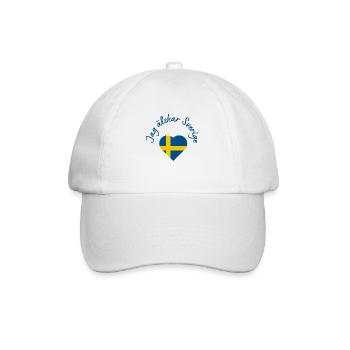 Jag älskar Sverige - Baseballkappe - Weiß/Weiß - Vorne