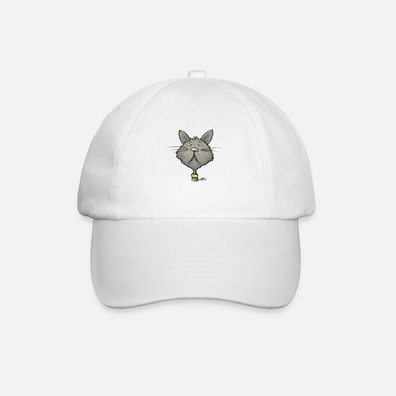 Tired Cat - Baseball Cap - white/white
