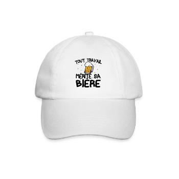 Tout travail mérite sa bière - Casquette classique - blanc/blanc - Devant