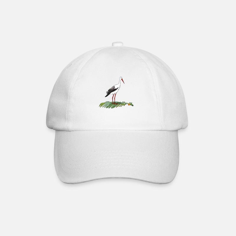 Oiseau cigogne - Casquette classique - blanc/blanc