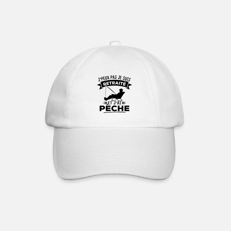 J'peux pas je suis retraité et j'ai pêche - Casquette classique - blanc/blanc