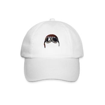 old motorcycle motorcycle helmet biker bezel 6022 A - Baseball Cap - white/white - Front