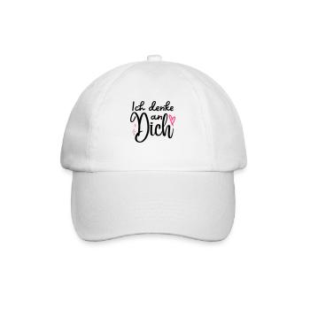 "Ich denke an Dich" Motiv,Valentinstagsgeschenk - Baseballkappe - Weiß/Weiß - Vorne