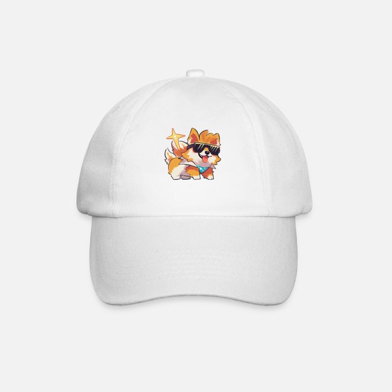 Brillenhund - Baseballkappe - Weiß/Weiß