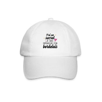 Bordeaux Bordeaux Femme Amoureuse Cadeau Humour - Casquette classique - blanc/blanc - Devant