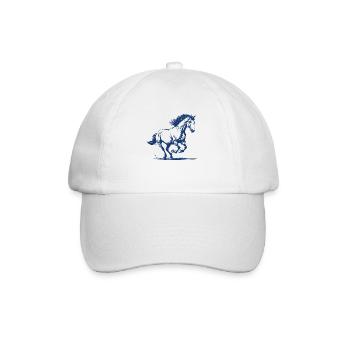 Trotting horse - Baseball Cap - white/white - Front