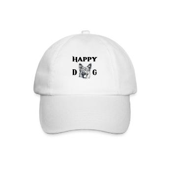 Happy dog - Baseballkappe - Weiß/Weiß - Vorne