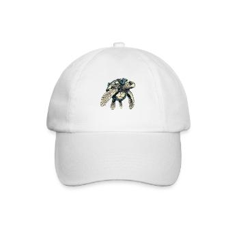 Turtle with equipment dives in the sea - Baseball Cap - white/white - Front
