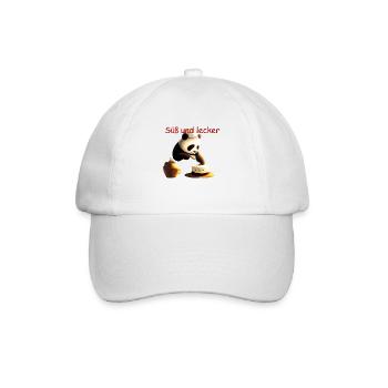 Süß und lecker Panda Bäcker. Geschenk - Baseballkappe - Weiß/Weiß - Vorne