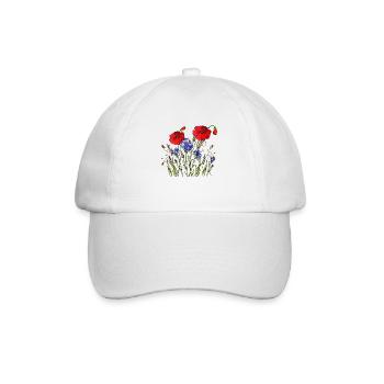 Flowers - Baseball Cap - white/white - Front