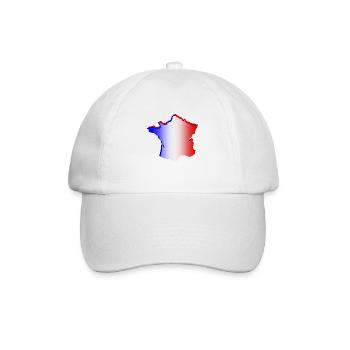 Red, White and Blue gradient map of France - Baseball Cap - white/white - Front